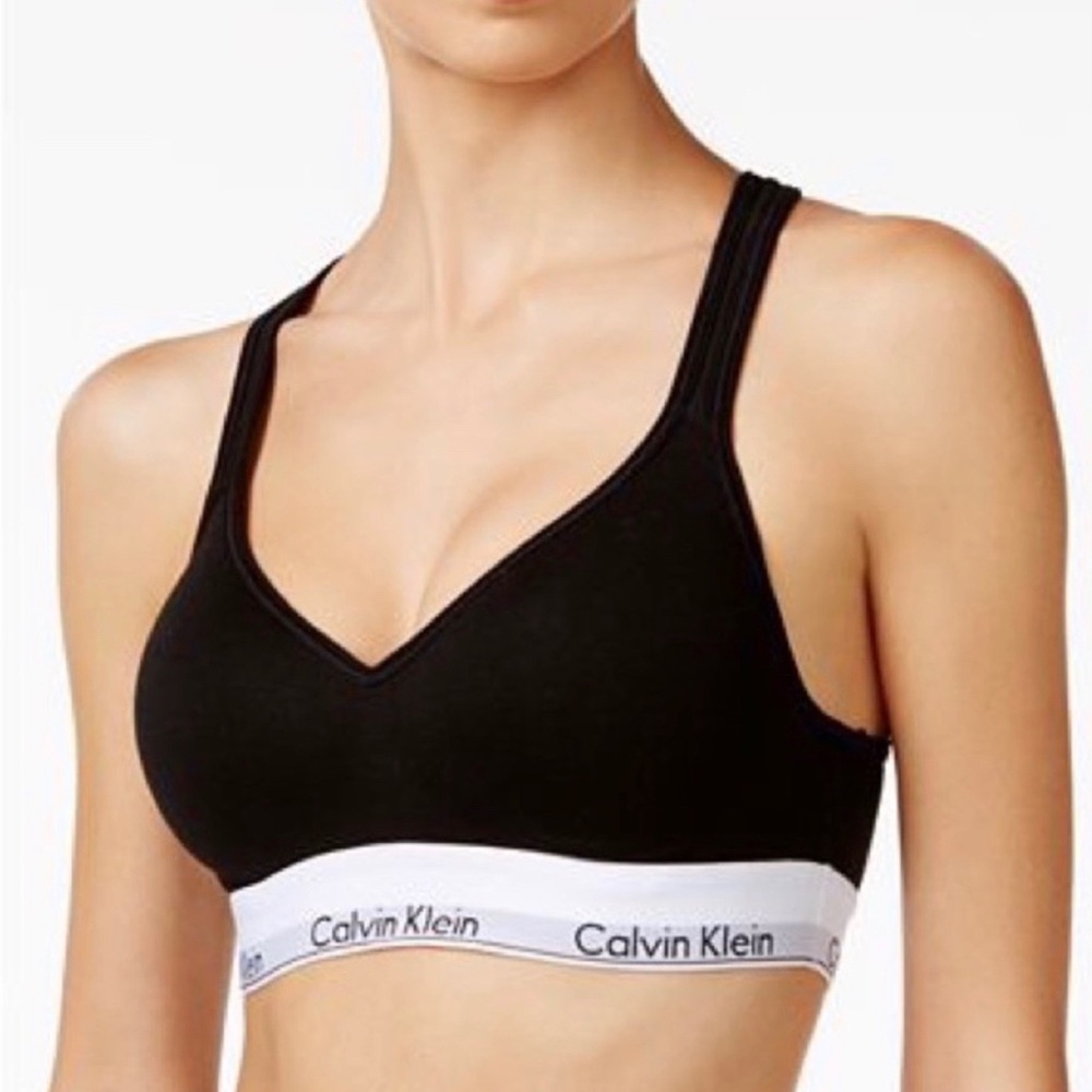 CALVIN KLEIN padded black wireless bra